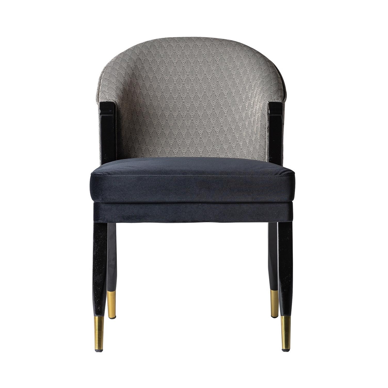 Mid-Century Modern Chaise en bois laqué noir avec velours et tissu en vente