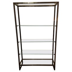 Black Lacquered Aluminum Shelf, Pierre Vandel, Paris, 1970