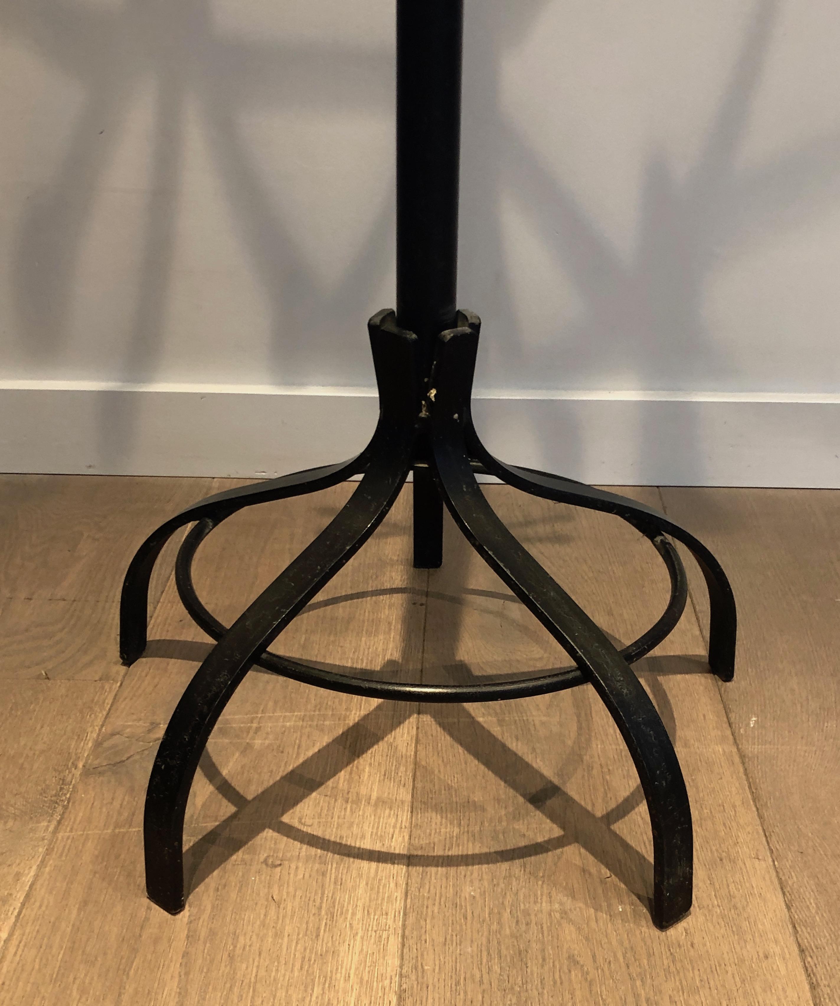 Black Lacquered and Brass Coat Hanger, French, Circa 1950 For Sale 3