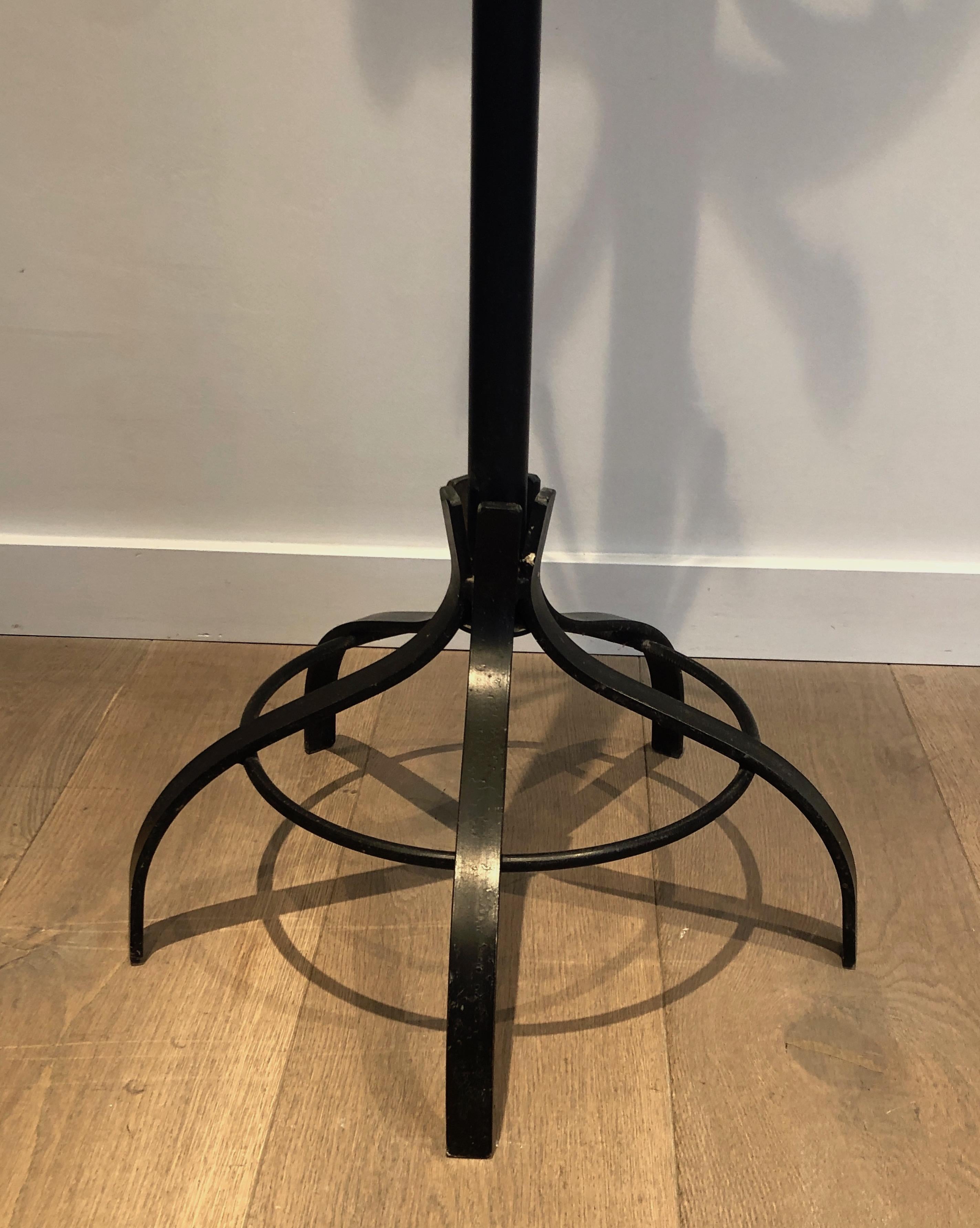 Black Lacquered and Brass Coat Hanger, French, Circa 1950 For Sale 9