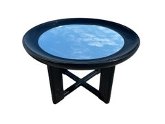 Art Deco Black Lacquered Gueridon Coffee Table, France, Circa 1930