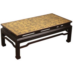 Black Lacquered Asian Inspired Cocktail Table
