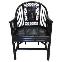 Black Lacquered Bamboo Brighton Chair