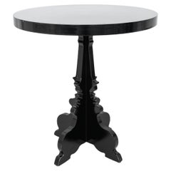 Black Lacquered Baroque Revival Round Table