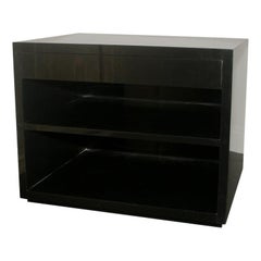 Black Lacquered Bedside Table