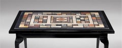 Black Lacquered Centre Table with Attractive Marble Inset