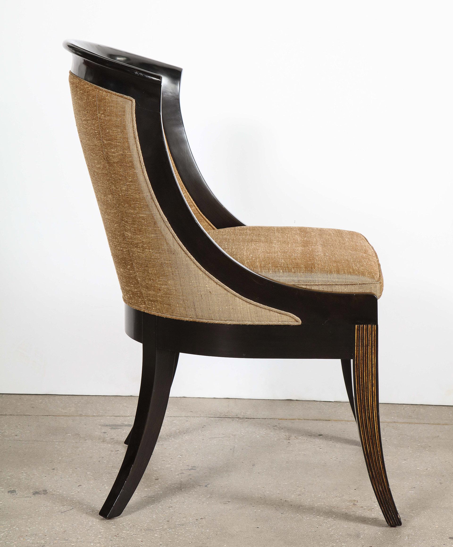 Black Lacquered Chair In Good Condition For Sale In New York, NY