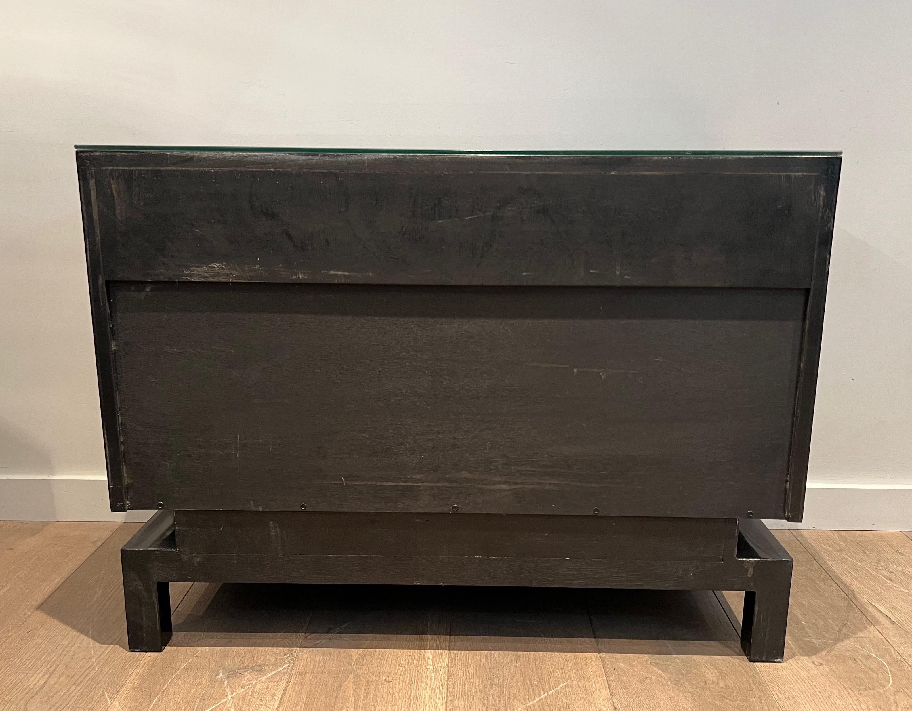 Black Lacquered Chest of Drawers by Guy Lefèvre for Maison Jansen For Sale 7