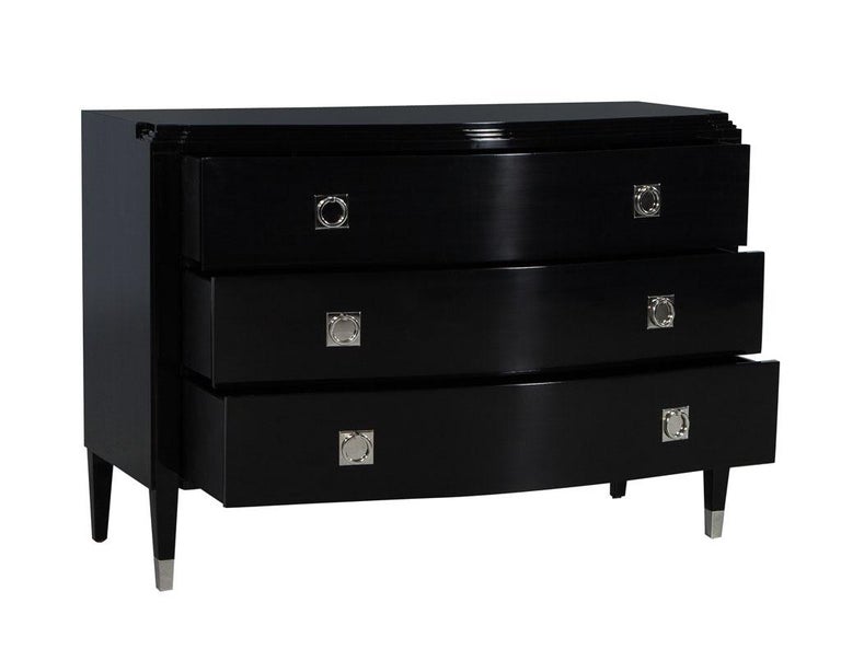 Black Lacquered Chest Of Drawers Dresser For Sale At 1stdibs