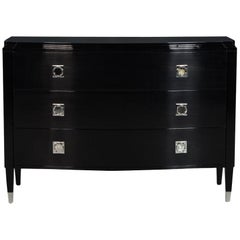 Black Lacquered Chest of Drawers Dresser