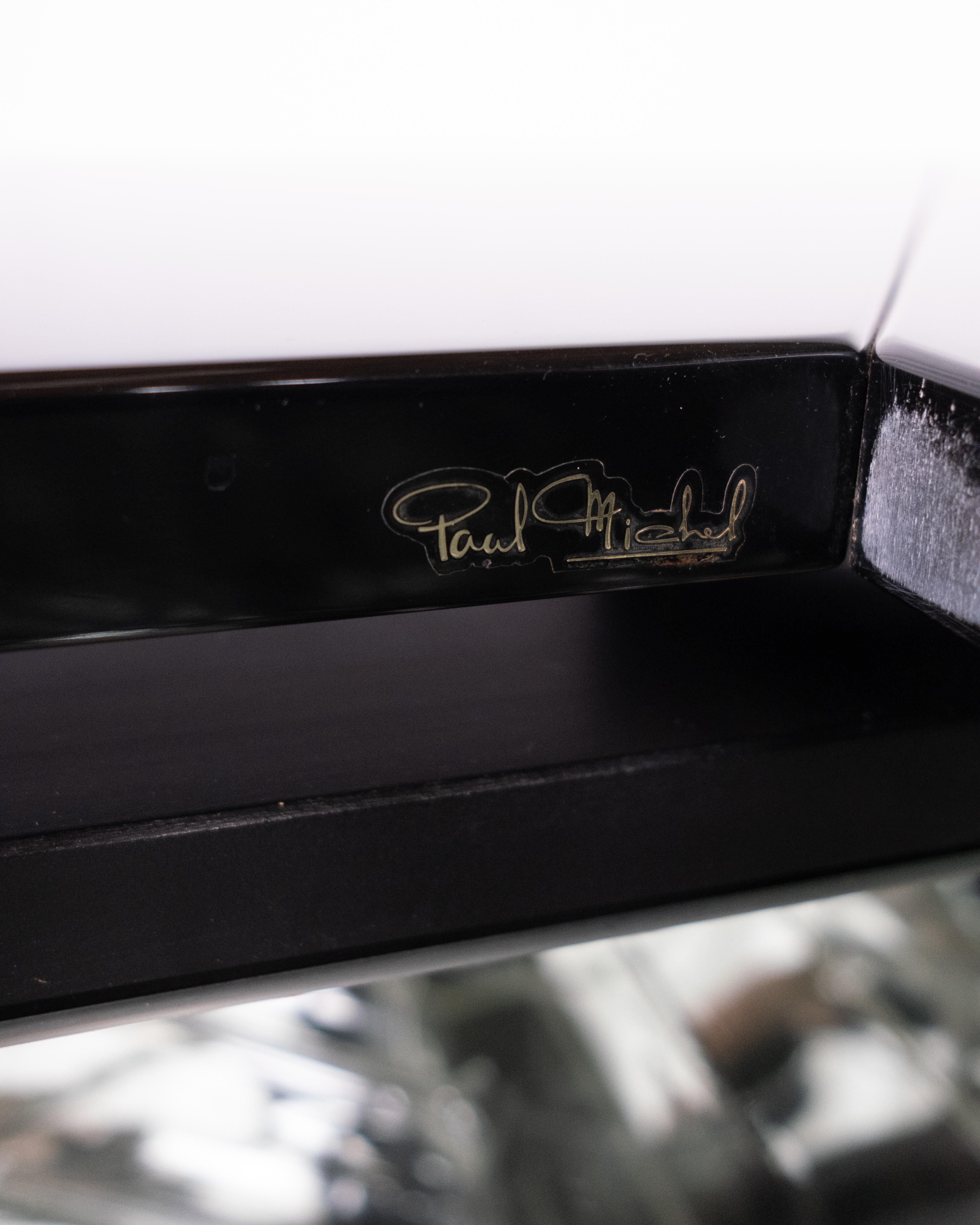 Black lacquered coffee table with bar by Paul Michel for Roche Bobois, 1980s For Sale 6