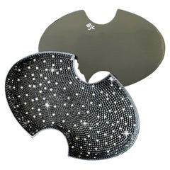 Black Lacquered Cutout "Piano Finish" Box Paved Interior