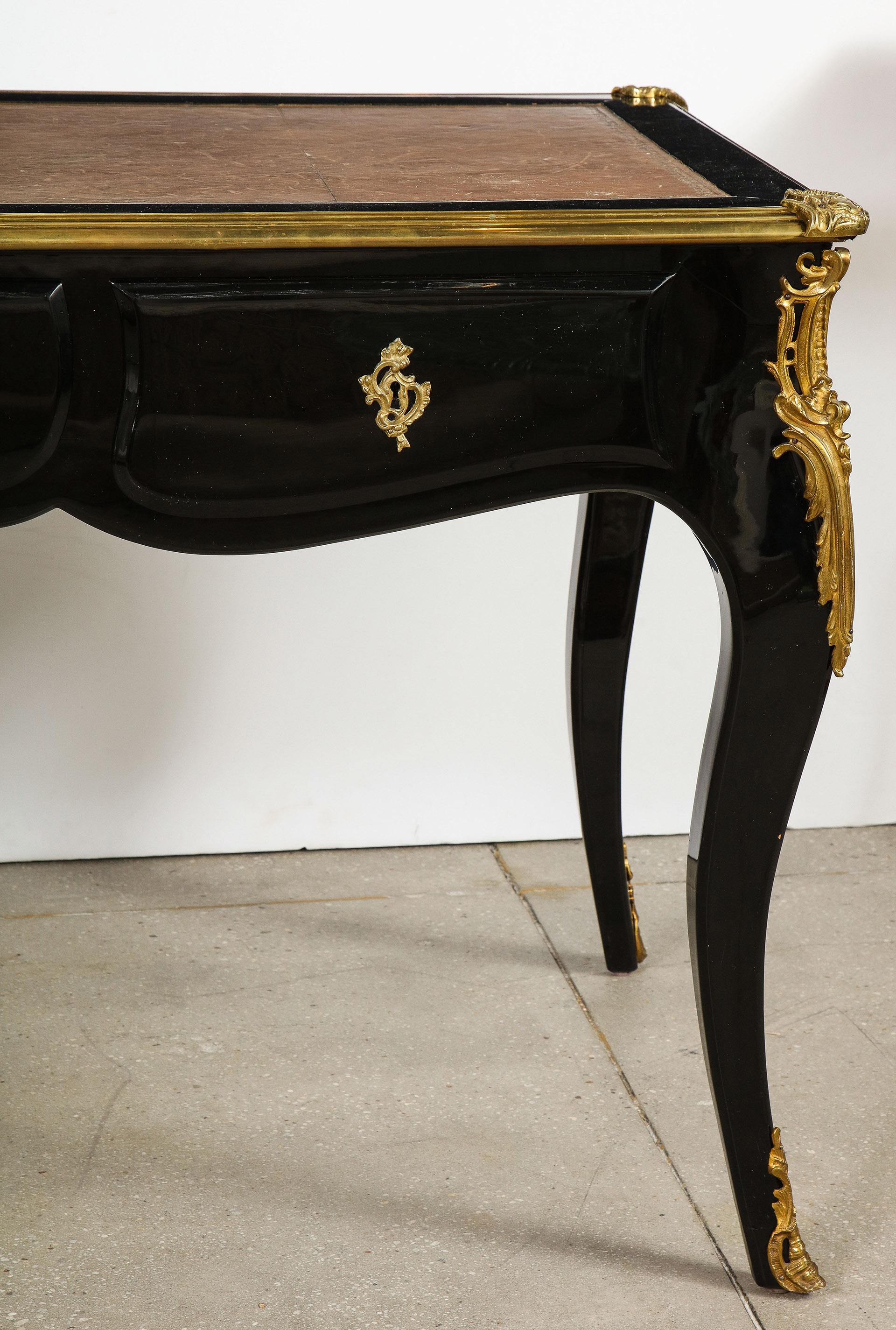 19th Century Black Lacquered Desk For Sale