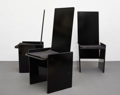 Black Lacquered Dining Chairs Kazuki by Kazuhide Takahama for Simon, Italy, 1970
