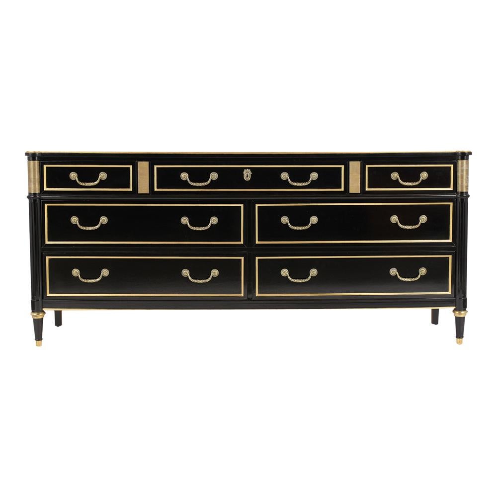 Black Lacquered Dresser by Baker on the Louis XVI Style 4