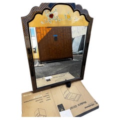 Black Lacquered Drexel Style Chinoiserie Style Wall Mirror