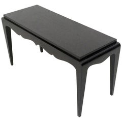 Vintage Black Lacquered Durmast Oak Bench, Italy