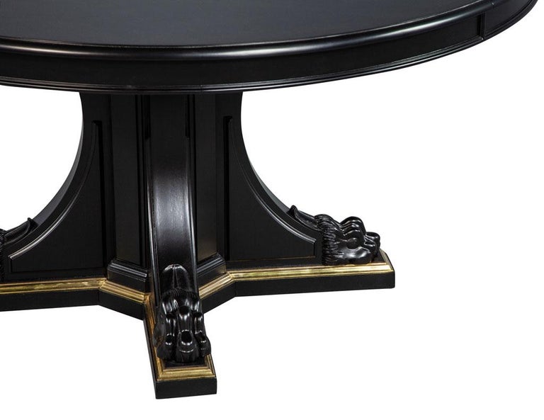 Black Lacquered Empire Inspired Modern Mahogany Round ...