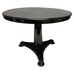 Black Lacquered French Gueridon Table