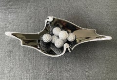 Black Lacquered Glass CLC Crystals Balls Edge Trim