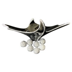 Black Lacquered Glass CLC Crystals Balls Edge Trim
