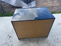 Black Lacquered Italian Modern Nightstand