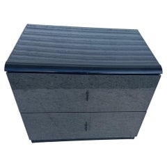 Black Lacquered Italian Modern Nightstand