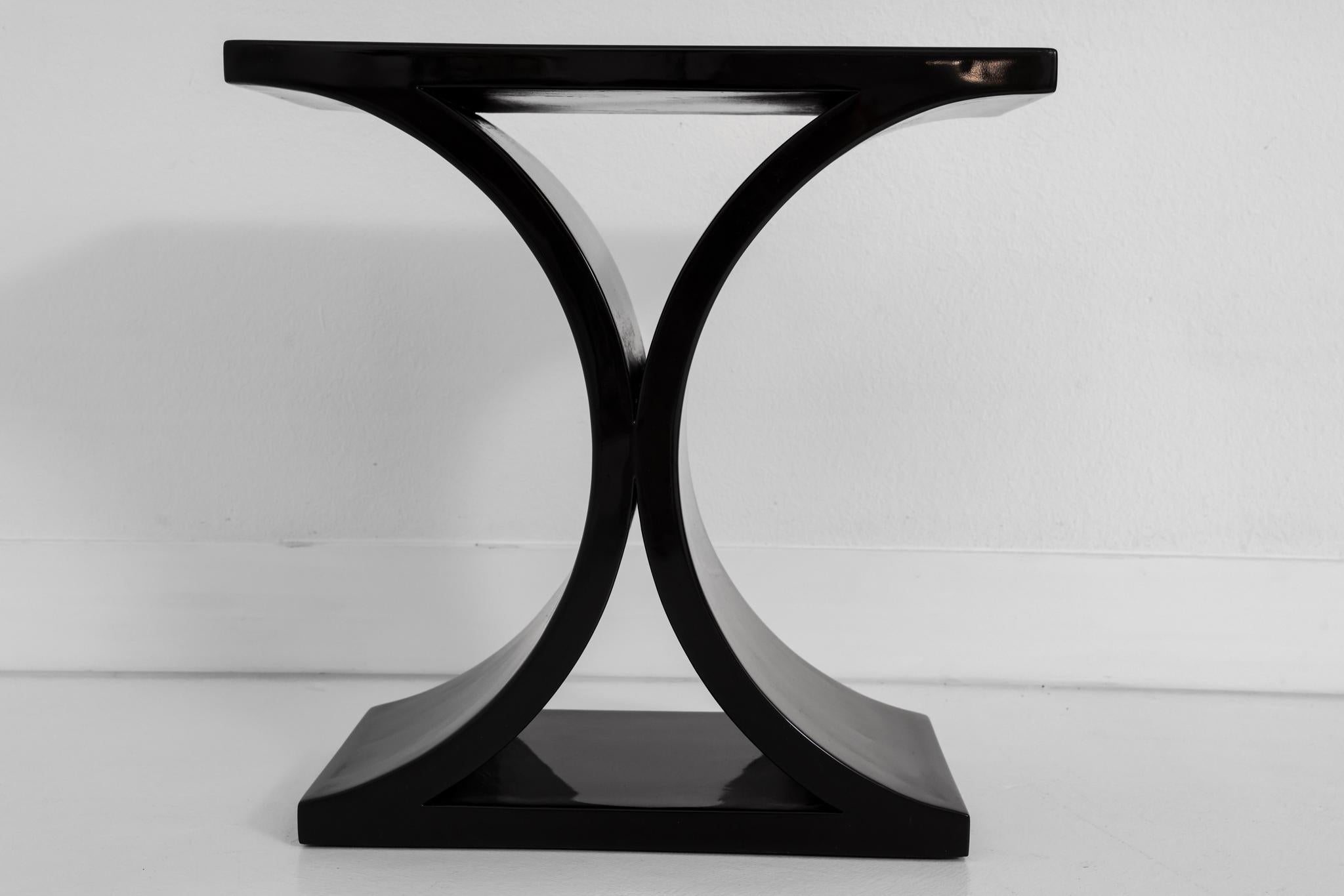 Late 20th Century Black Lacquered JMF Side Table by Karl Springer