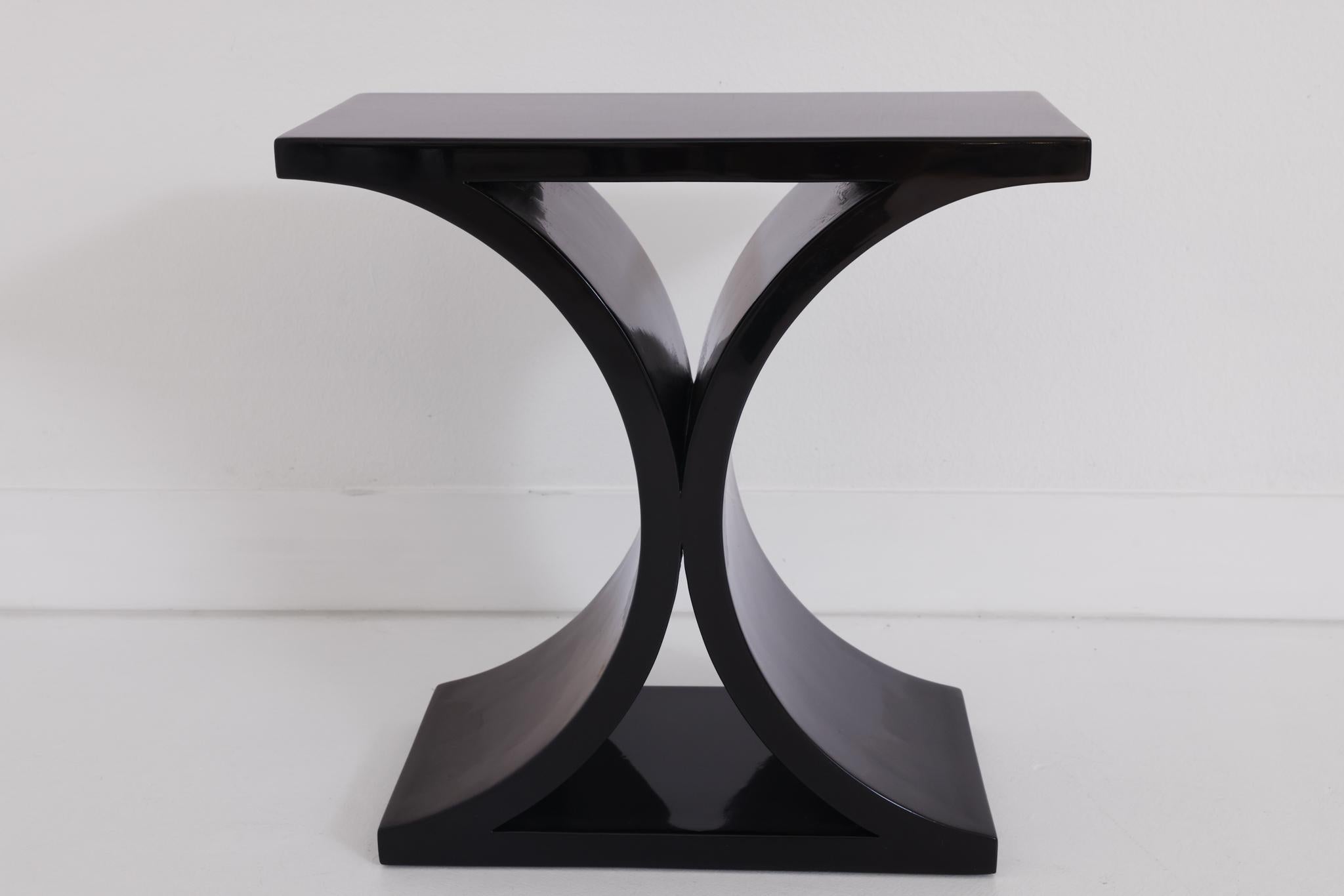 Black Lacquered JMF Side Table by Karl Springer 1