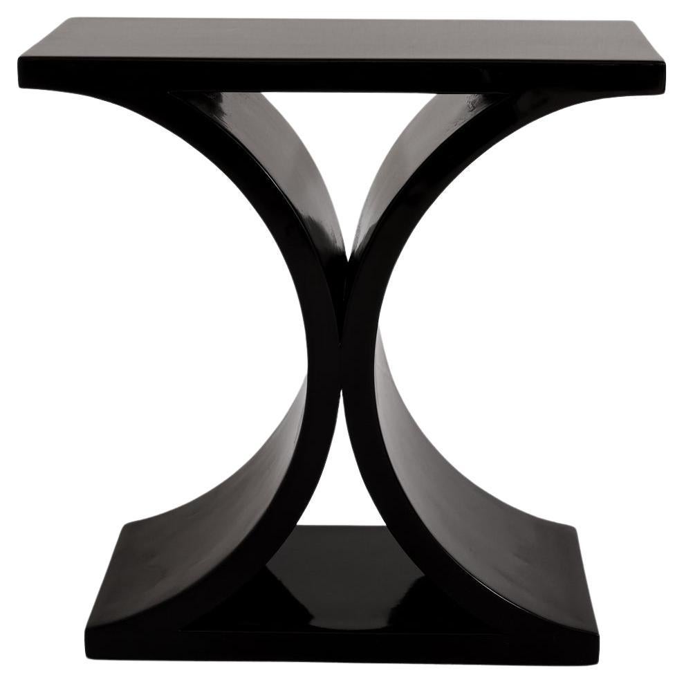 Black Lacquered JMF Side Table by Karl Springer