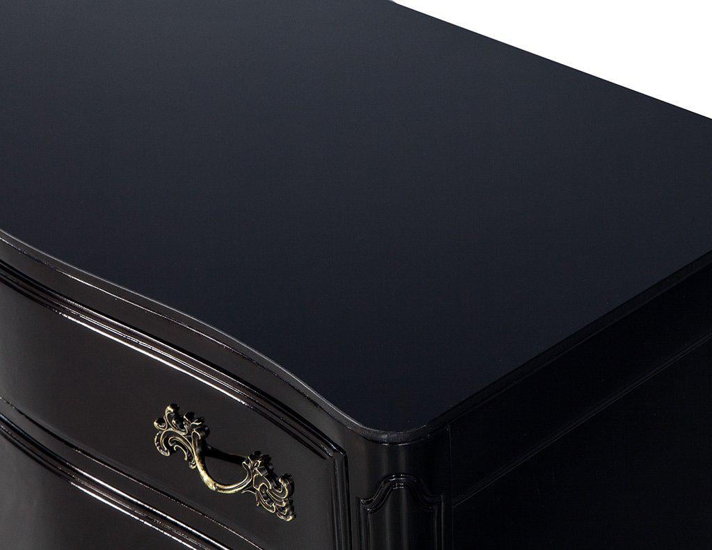 Mid-20th Century Black Lacquered Louis XV Chest of Drawers