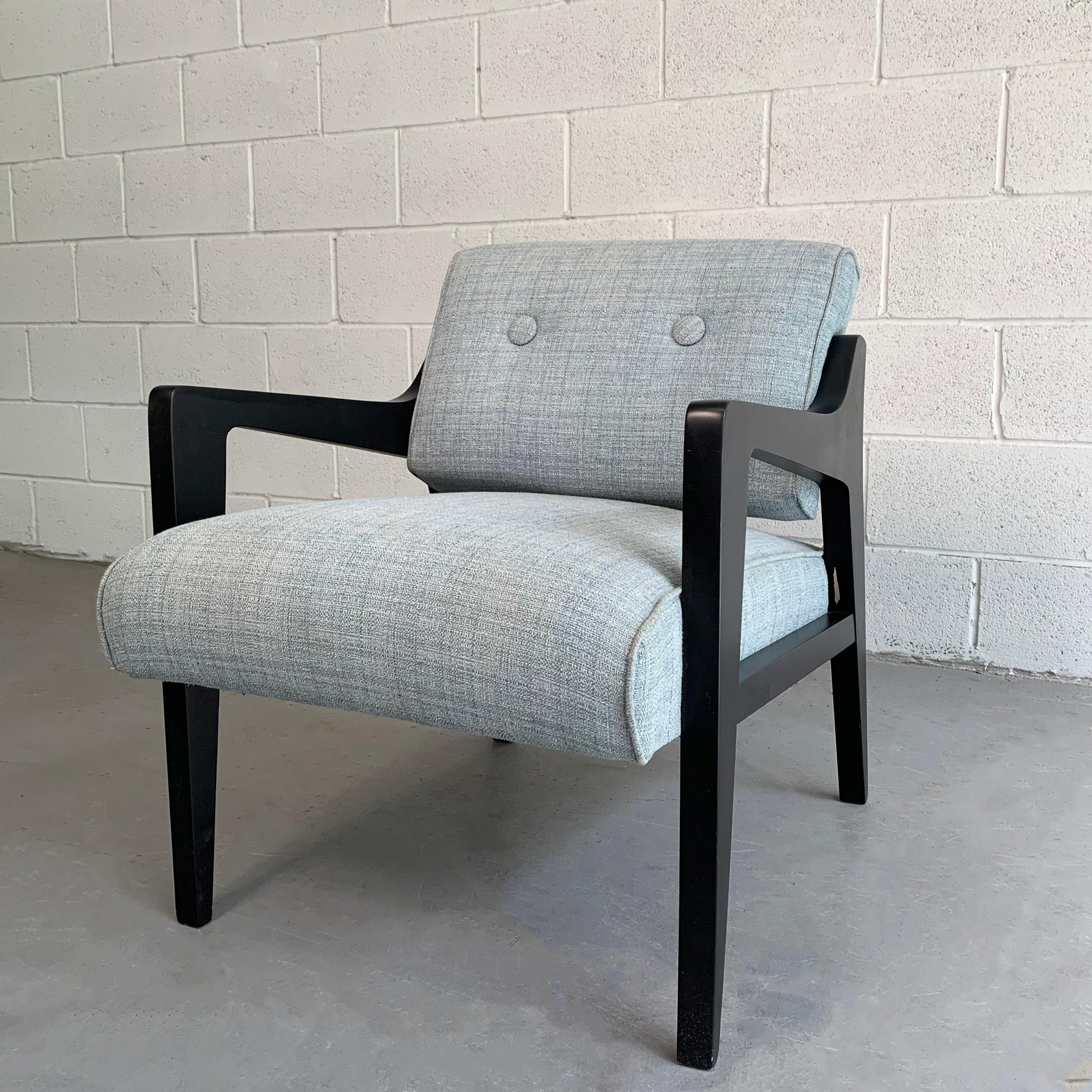 American Black Lacquered Lounge Chair by Edward Wormley for Dunbar