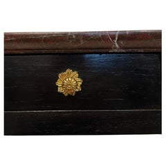 Black Lacquered Marble Top Table