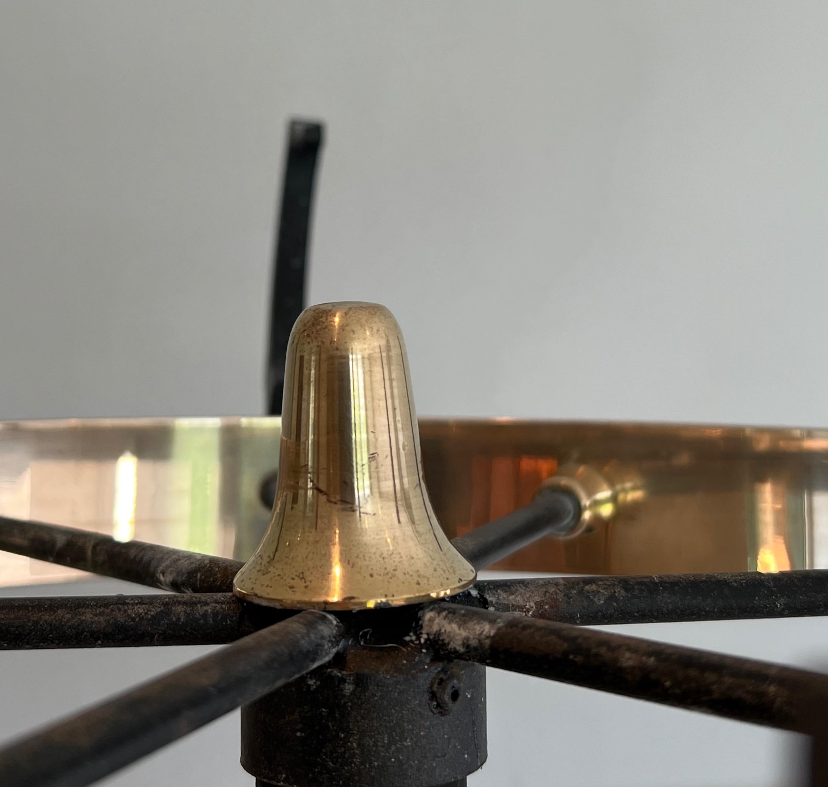 Black Lacquered Metal and Brass Coat Hanger by Jacques Adnet 1