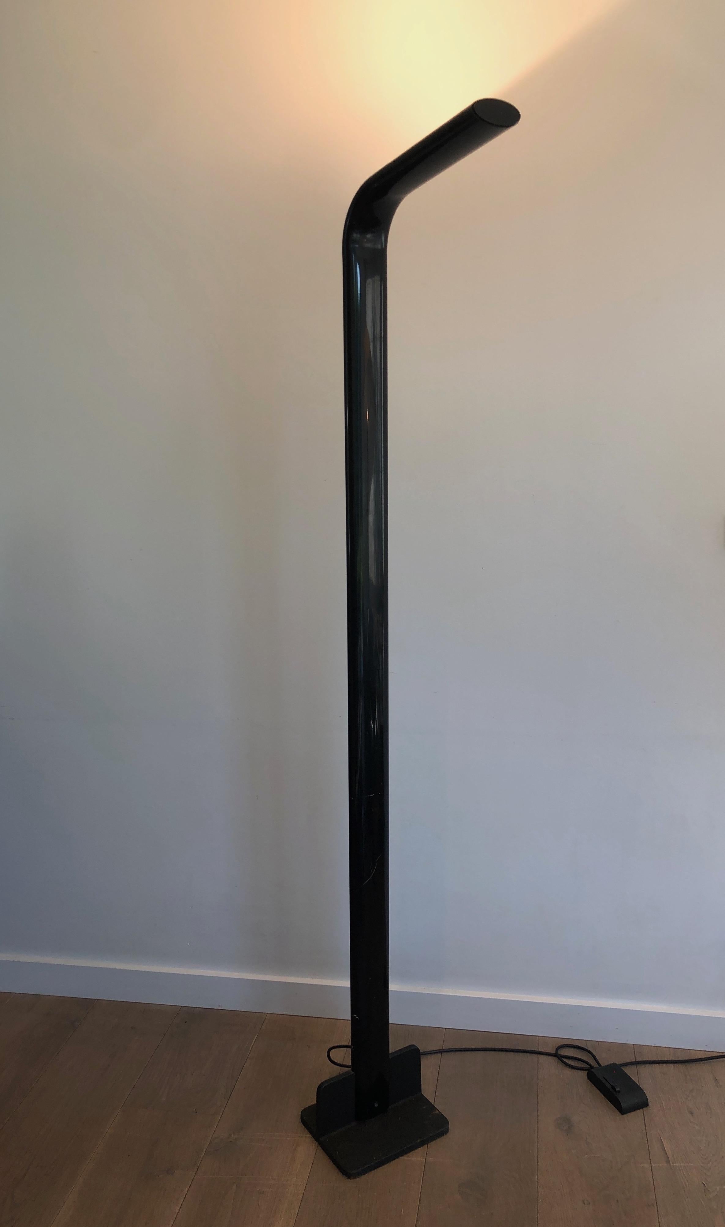 Black Lacquered Metal Floor Lamp For Sale 6