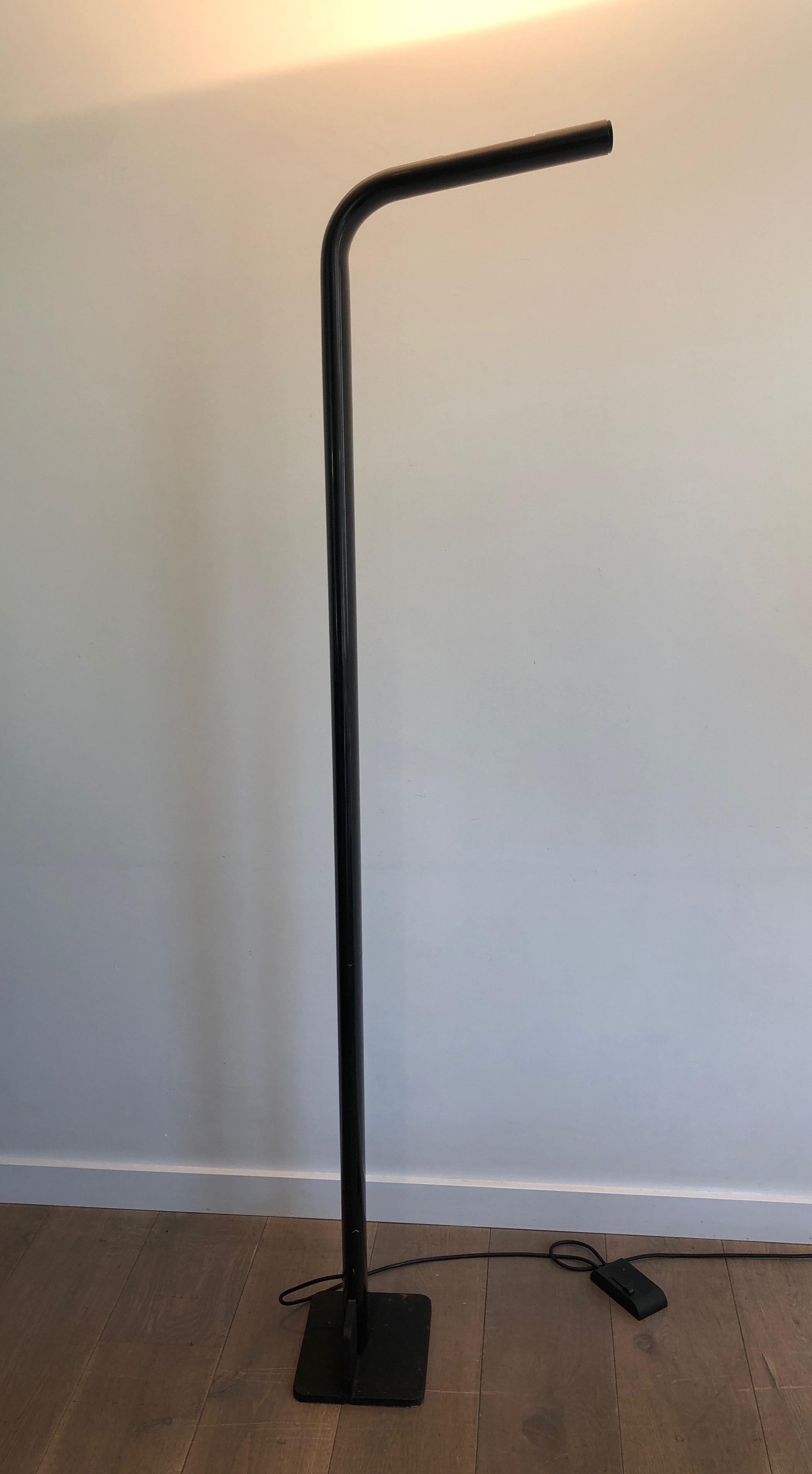 Black Lacquered Metal Floor Lamp For Sale 7