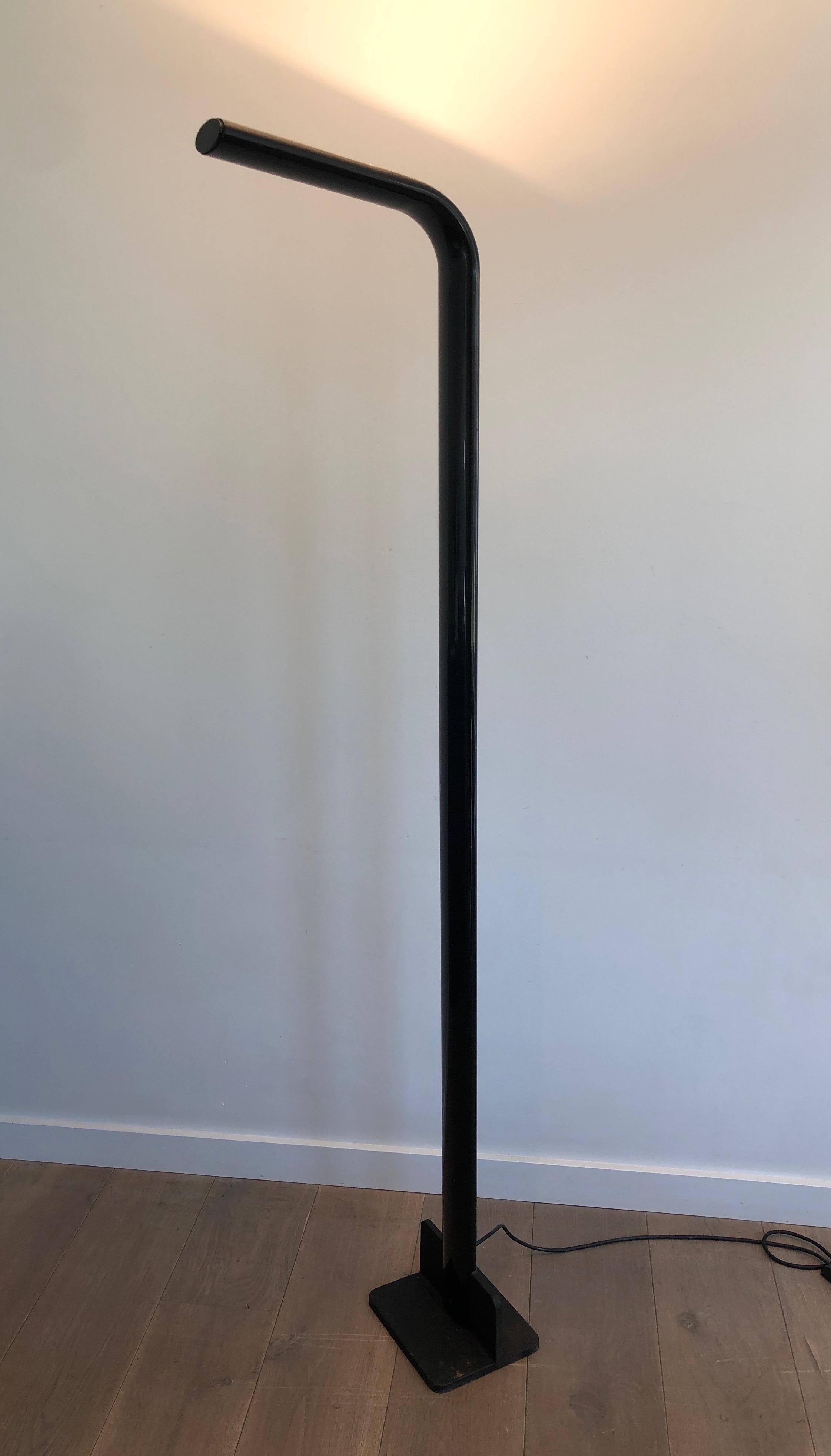 Black Lacquered Metal Floor Lamp For Sale 11