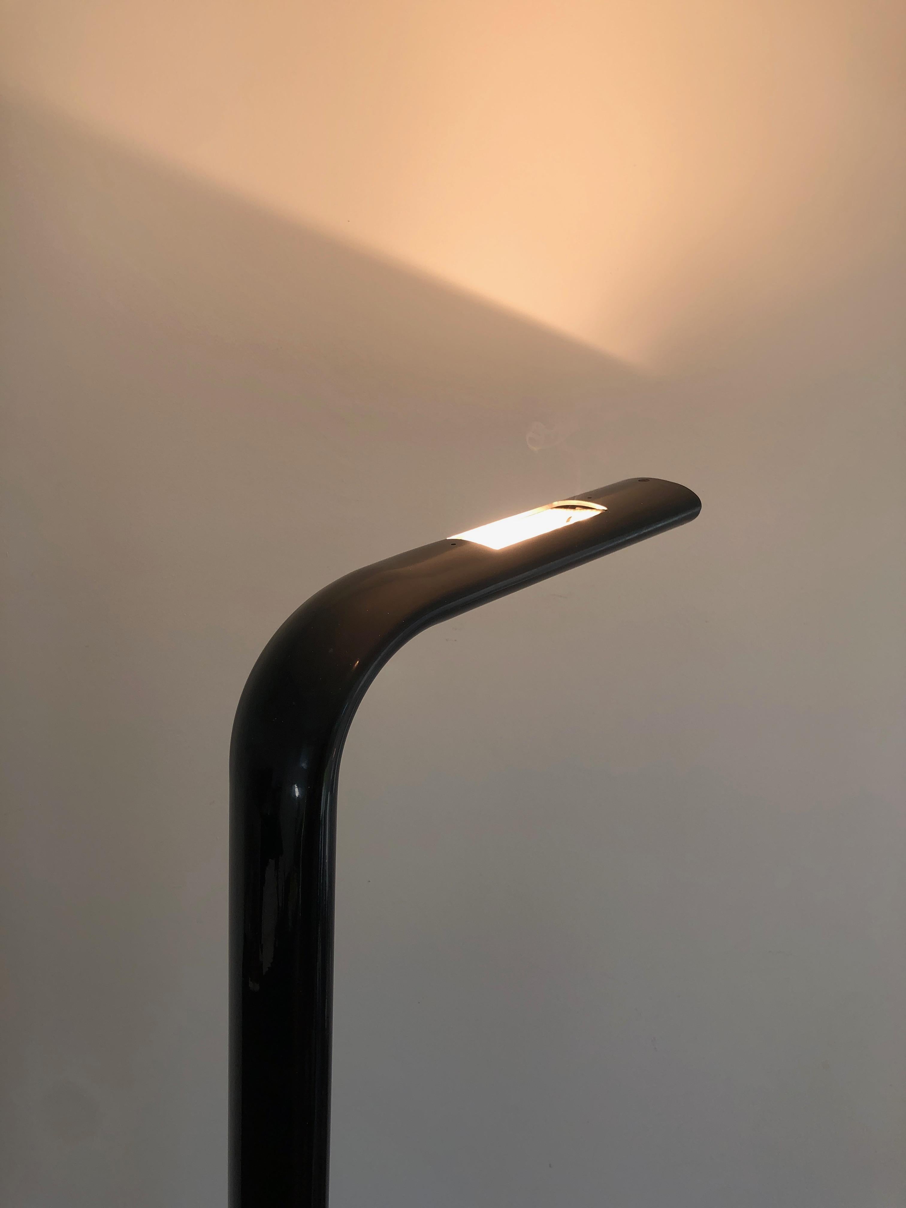 Black Lacquered Metal Floor Lamp For Sale 1