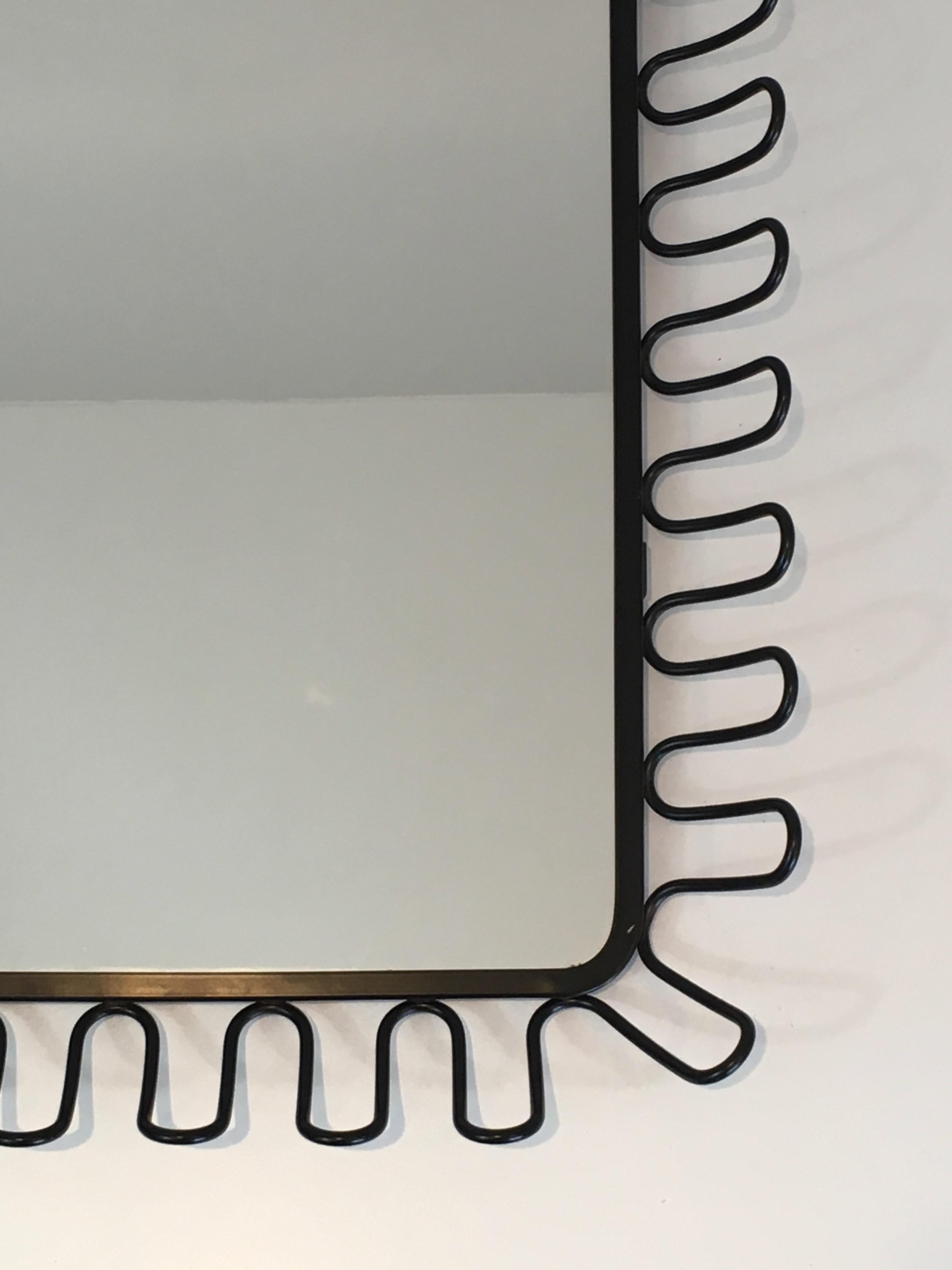 Miroir en métal laqué noir Bon état - En vente à Marcq-en-Barœul, Hauts-de-France