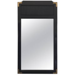 Black Lacquered Mirror with Brass