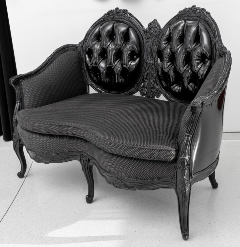 black victorian couch