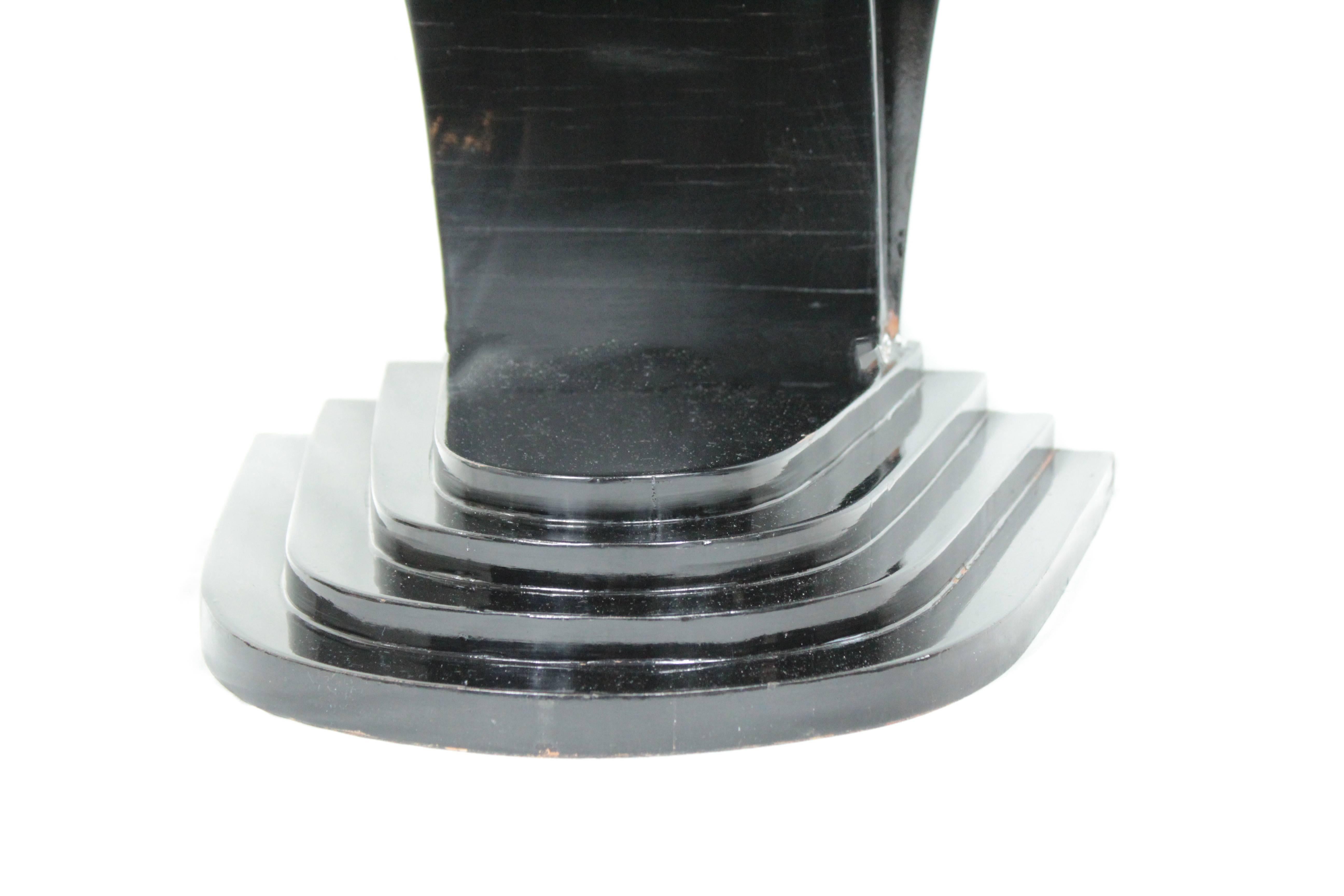 Black Lacquered Olivewood Console Art Deco, 1930s For Sale 1
