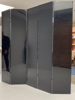 Paravent vintage in legno laccato nero, Francia