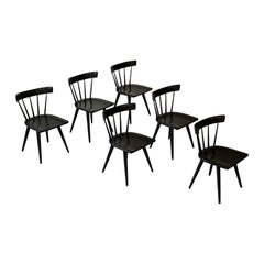 Black Lacquered Paul McCobb Chairs, Set of 6