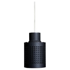 Vintage Black Lacquered Pendant Lamp by Leitz, Germany 1950s