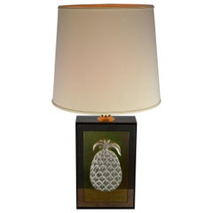 Black Lacquered Pineapple Table Lamp, Late 20th Century