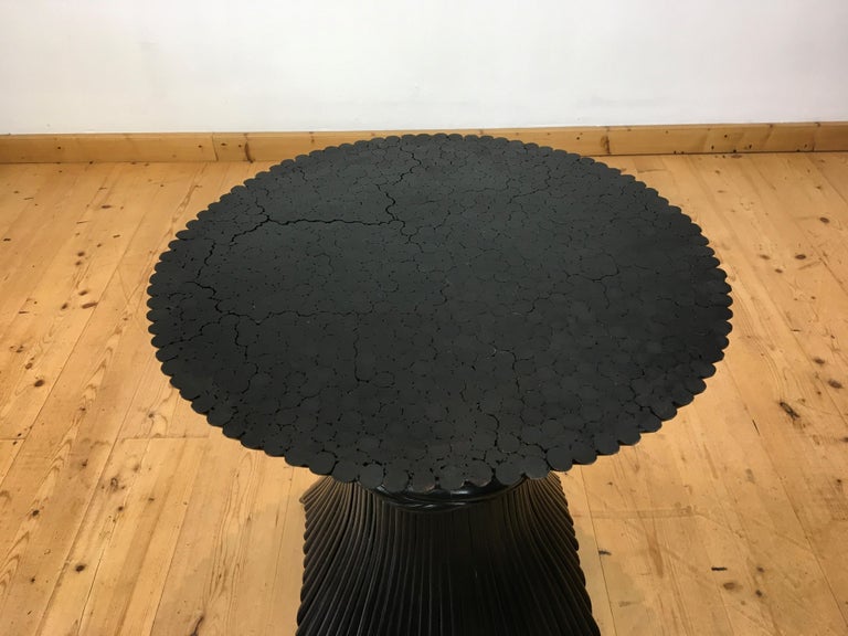 Black Lacquered Rattan Dining Room Table Base for 6 For Sale at 1stDibs