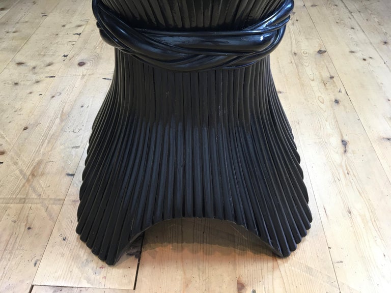 Black Lacquered Rattan Dining Room Table Base for 6 For Sale at 1stDibs