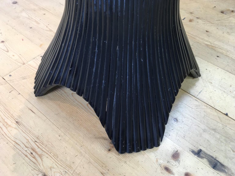 Black Lacquered Rattan Dining Room Table Base for 6 For Sale at 1stDibs