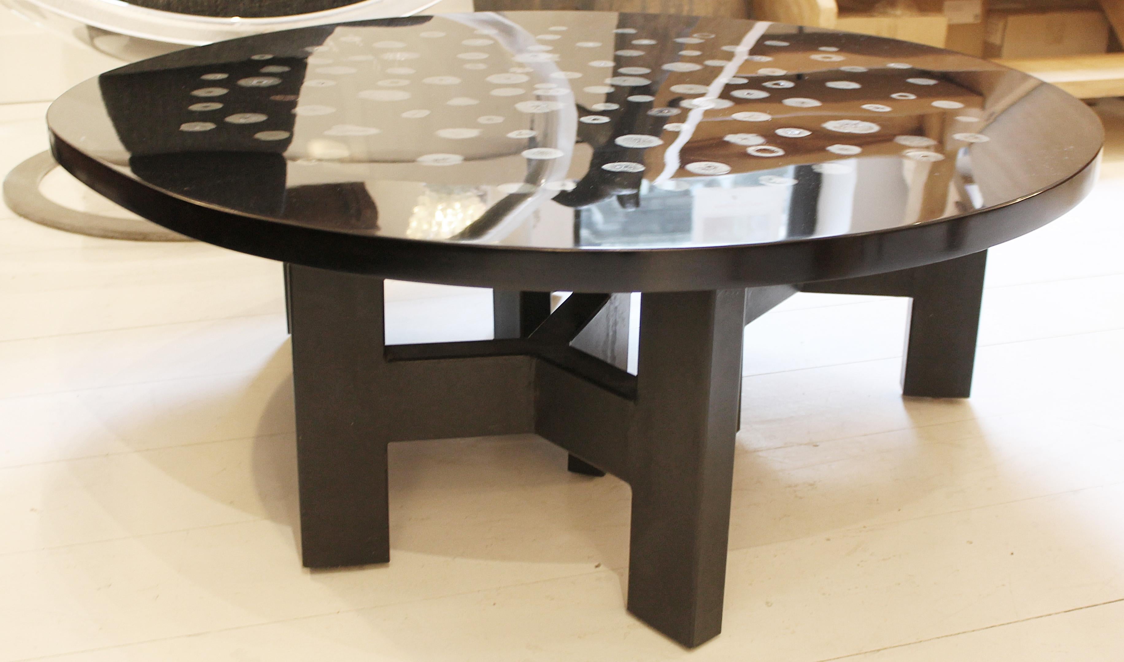 Black Lacquered Resin Coffee Table by Ado Chale, Belgium, circa 1970s In Good Condition In Brussels, BE